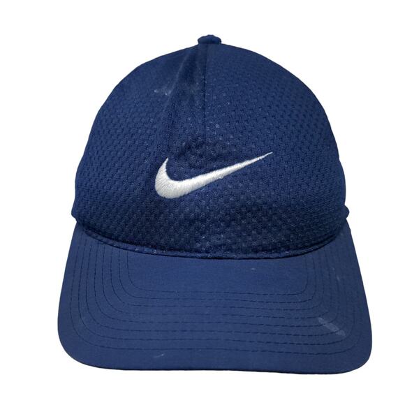 Vintage Nike RCA 1996 90's Claspback Hat Blue OSFA Embroidered Logo Swoosh - Picture 1 of 7